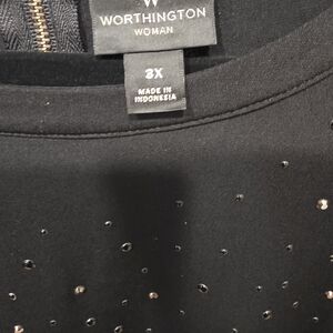 Worthington Black Studded Top